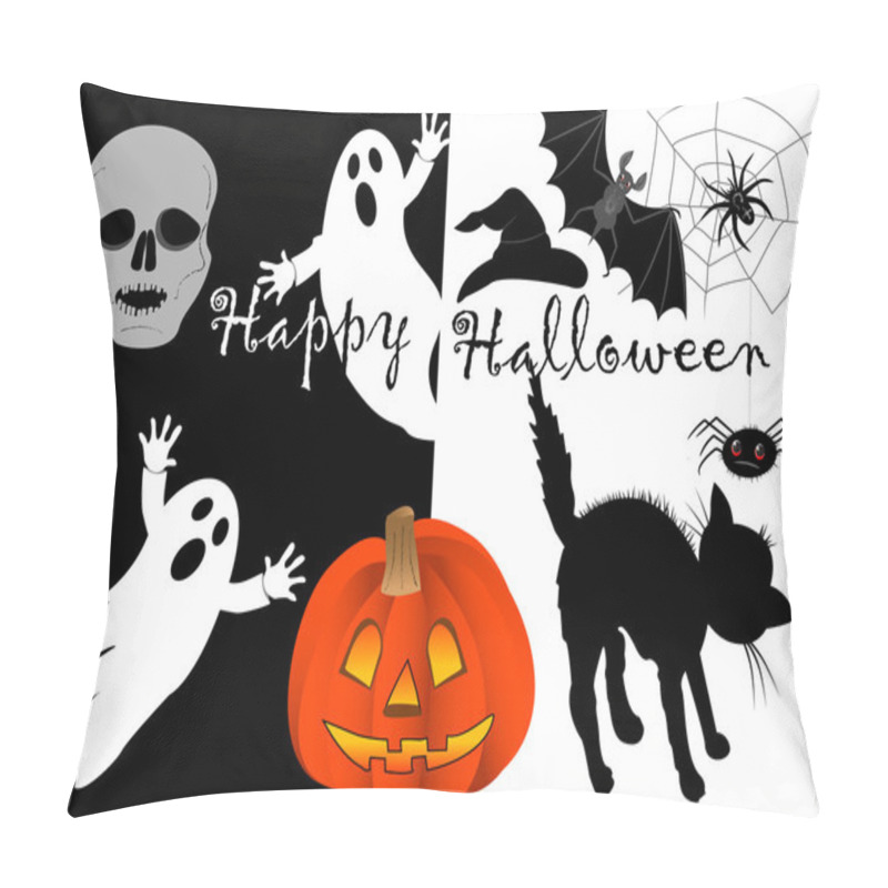 Personality  Halloween Set Icons. Vector. Pillow Covers