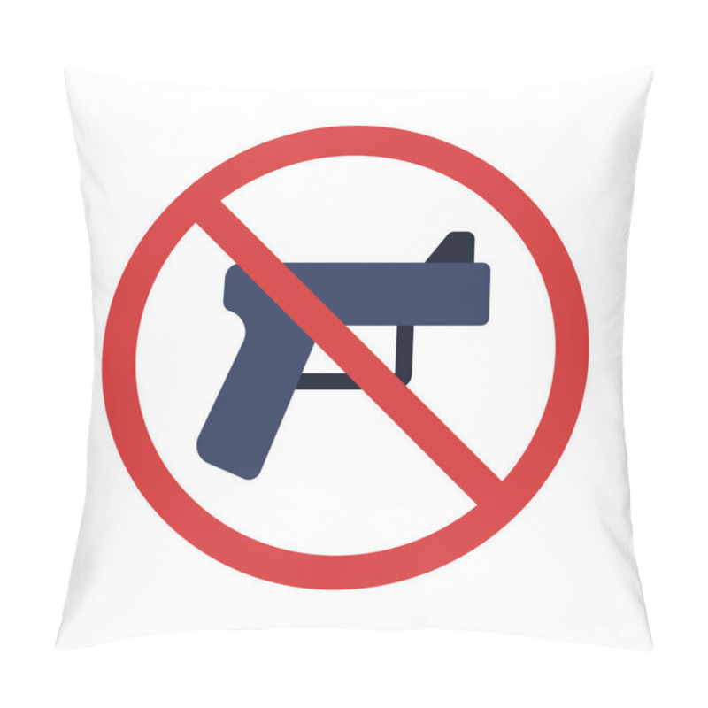 Personality  No Pistol Weapons Web Icon Vector Illustration  Pillow Covers