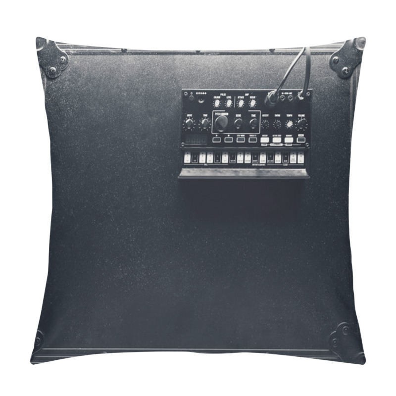 Personality  Black Analog Synthesizer, Top View Pillow Covers