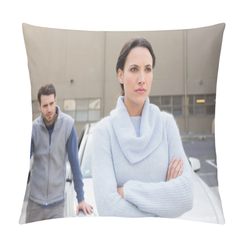 Personality  Young Couple Having An Argument Pillow Covers