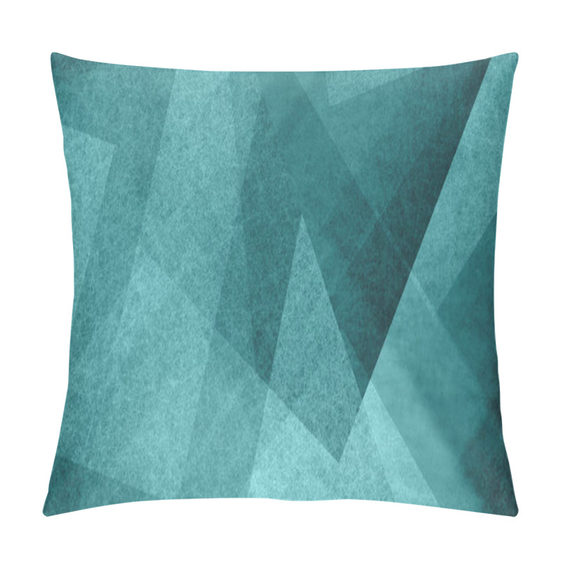 Personality  Abstract Blue Green And White Background With Geometric Diamond And Triangle Pattern. Elegant Textured Shapes And Angles In Modern Contemporary Design. Pillow Covers