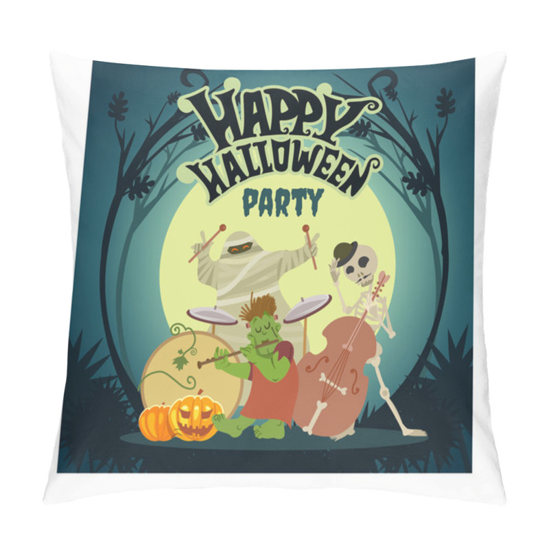 Personality  Music Band Playing At Halloween Party Pillow Covers