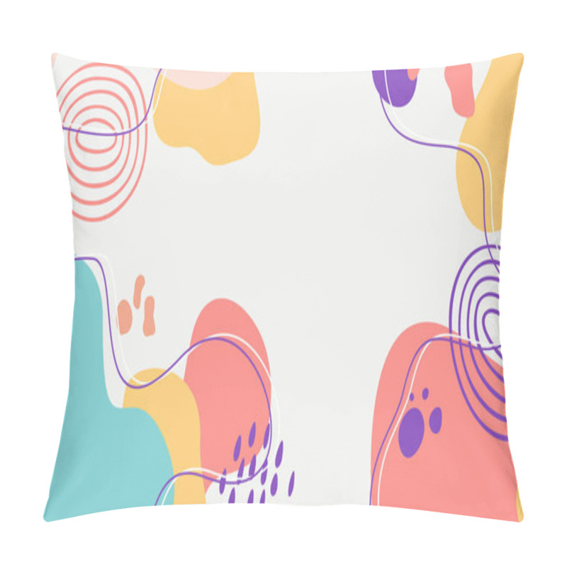 Personality  Modern Hand Drawing Various Shapes And Doodle Objects Abstract Background. Trendy Modern Contemporary Vector Illustration Pillow Covers