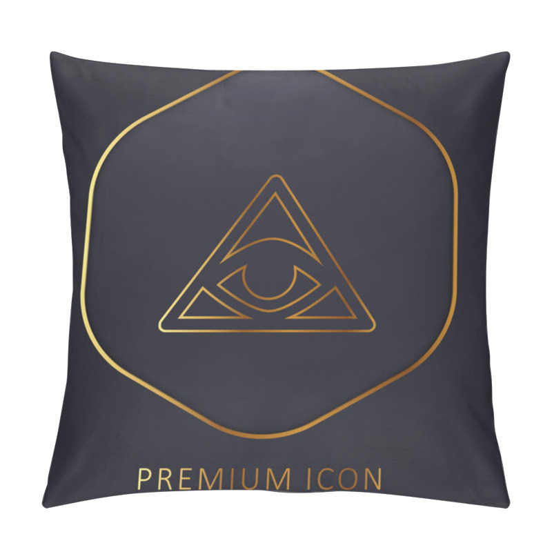 Personality  Bills Symbol Of An Eye Inside A Triangle Or Pyramid Golden Line Premium Logo Or Icon Pillow Covers