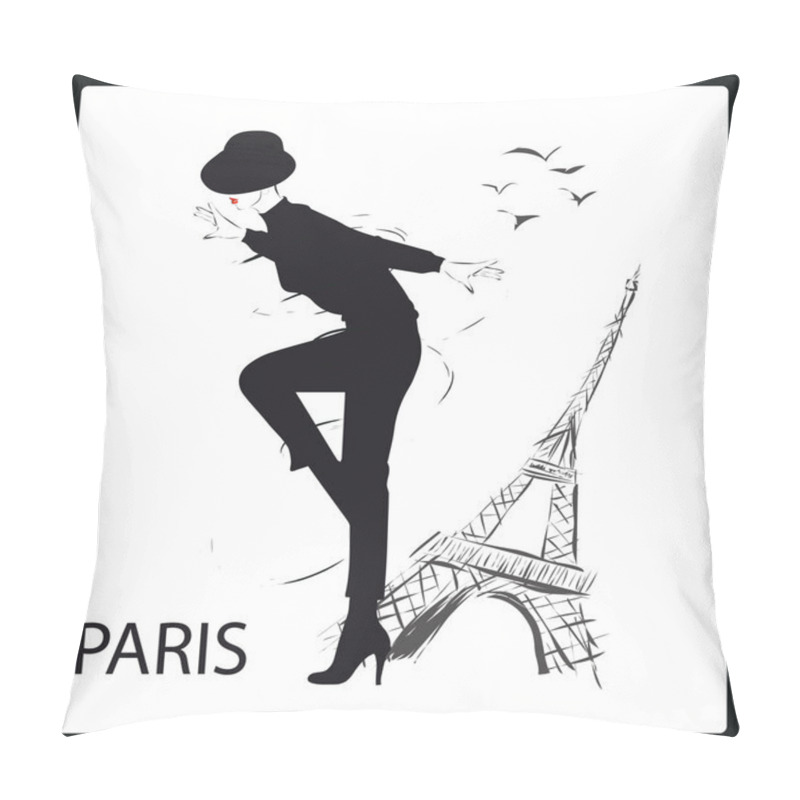 Personality  Fashion Girl In Sketch-style.  Pillow Covers