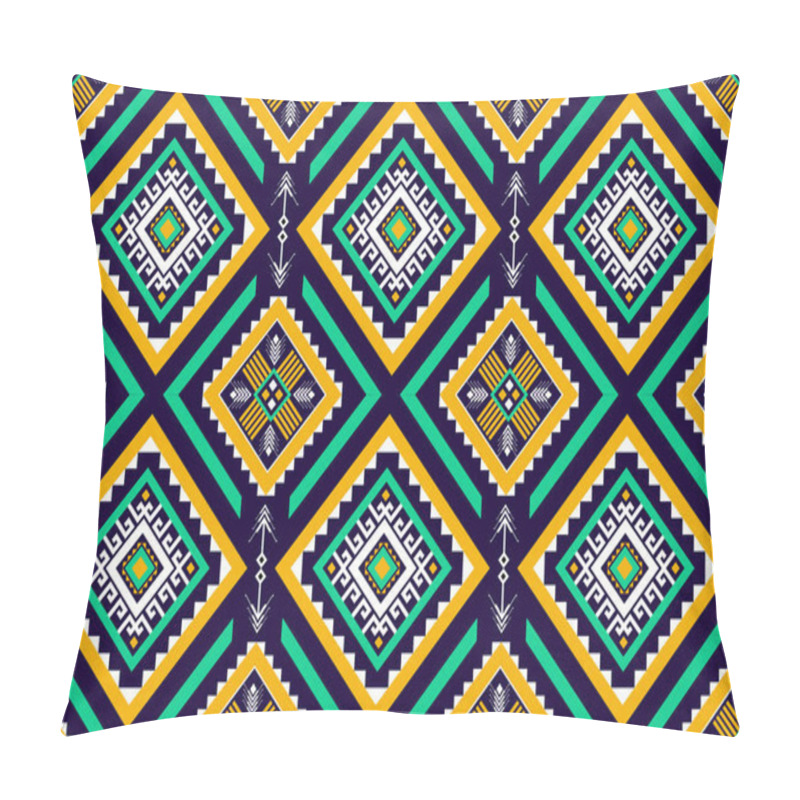 Personality  Geometric Ethnic Oriental Seamless Pattern Traditional. Design For Background, Carpet,wallpaper,clothing,wrapping,batik,fabric,Vector,illustration,embroidery. Pillow Covers