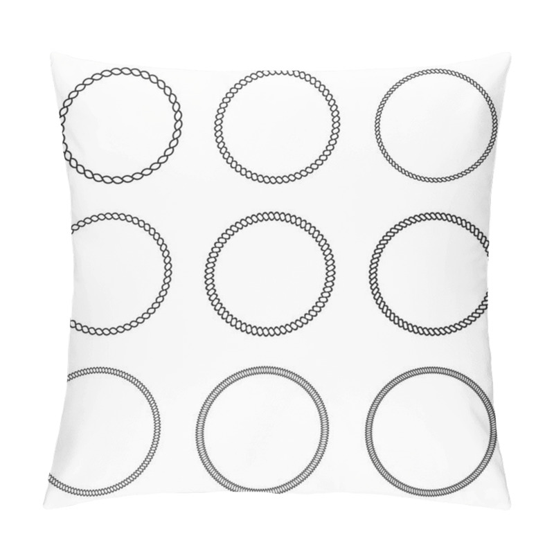 Personality  Rope Frame. Set Of Round Vector Frames From Nautical Rope. Round Marine Rope For Decoration Pillow Covers