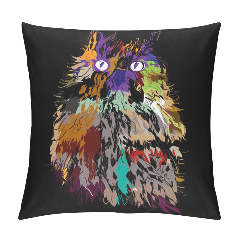 Personality  Owl On An Black Background Pillow Covers