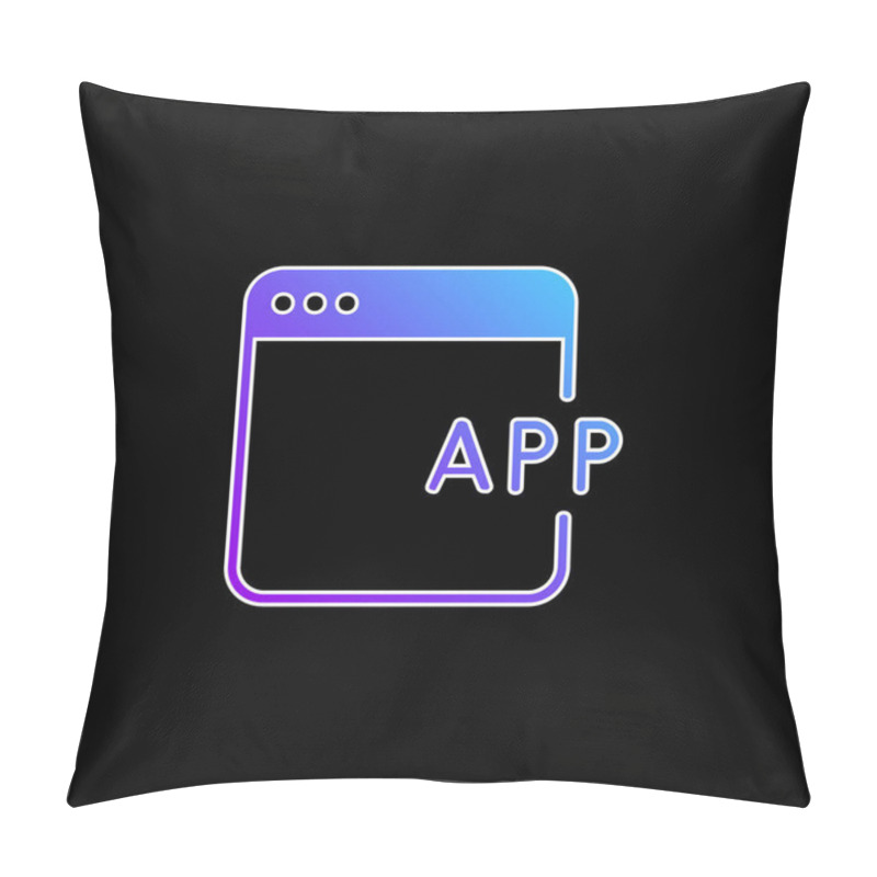 Personality  App Blue Gradient Vector Icon Pillow Covers