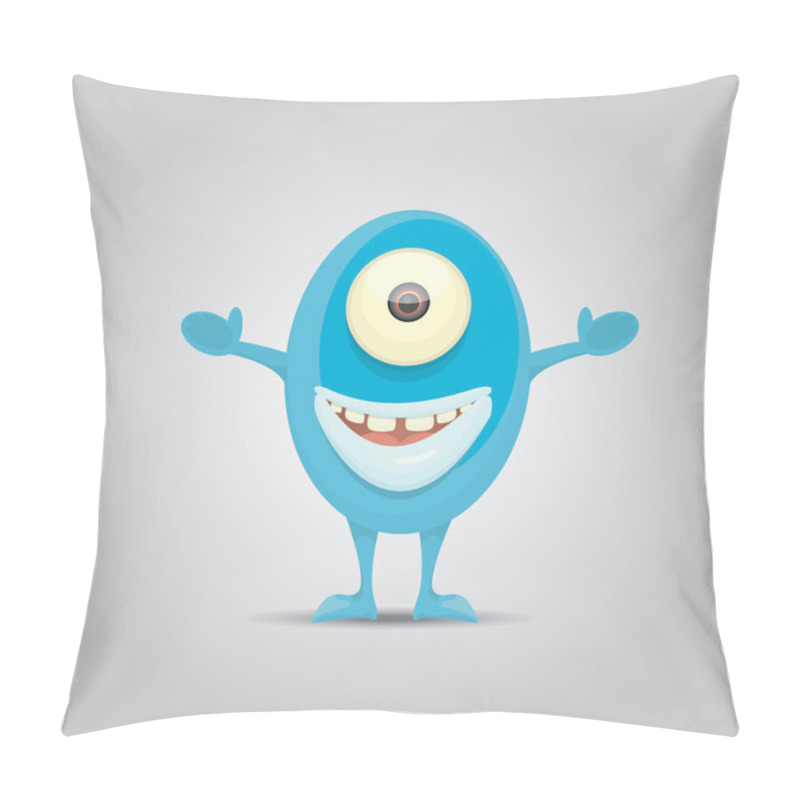 Personality  Vector Cartoon Cute Smiling Monster Pillow Covers