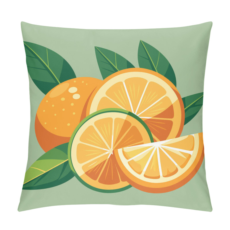 Personality  Fresh Citrus Vector Art With Orange And Lemon Slices Pillow Covers