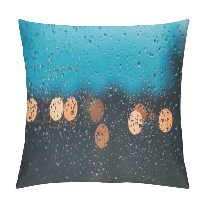 Personality  Water Drops On The Glass After The Rain. Pillow Covers