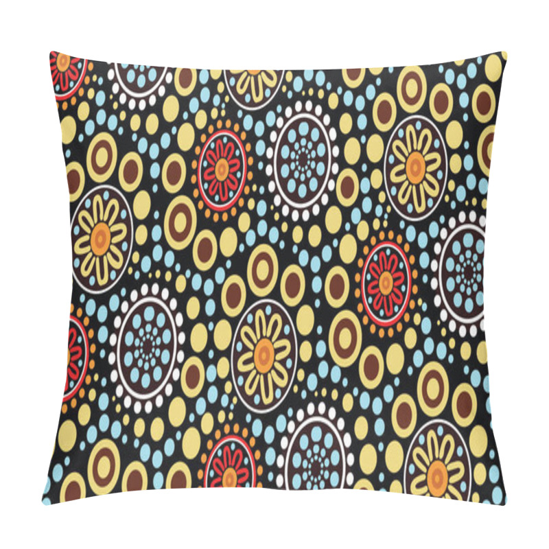 Personality  Aboriginal Dot Art Background - Vector Illustration  Pillow Covers