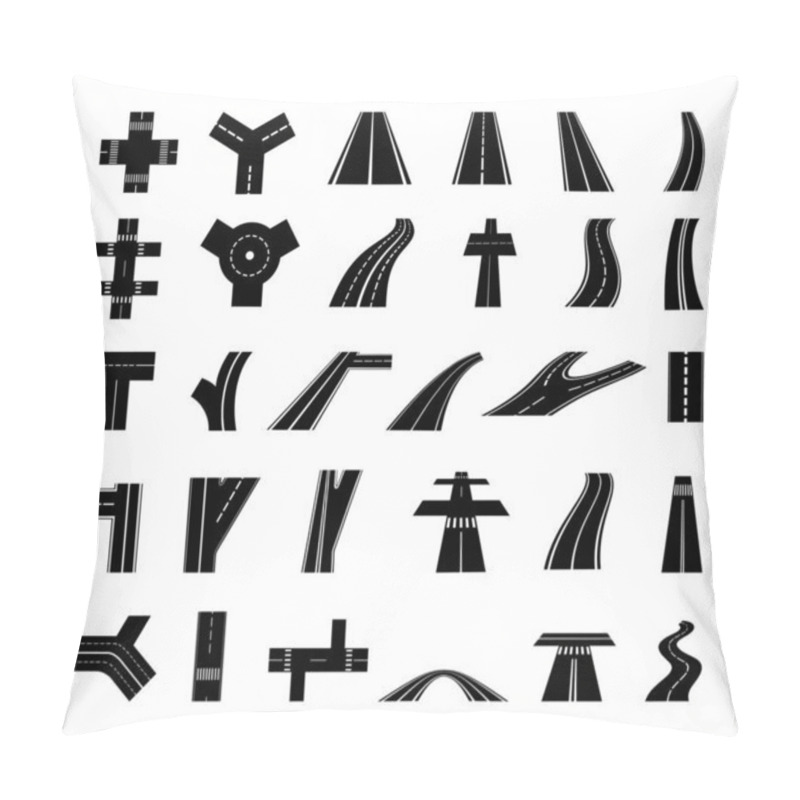 Personality  Vector Set Of Roads And Crossroads. Pillow Covers