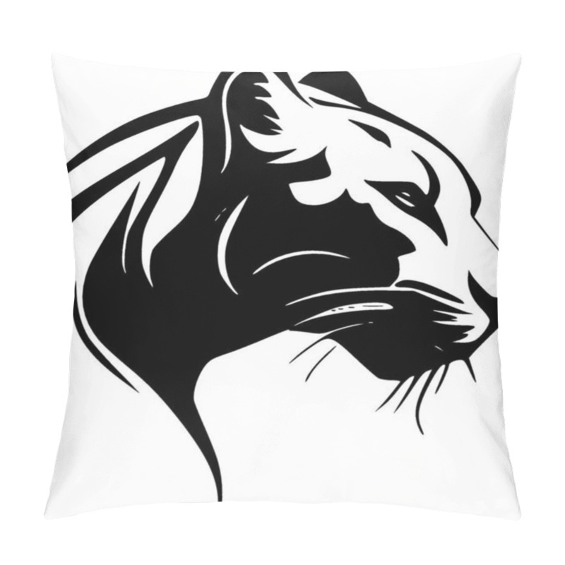 Personality  Panther - Minimalist And Flat Logo - Vector Illustration Pillow Covers