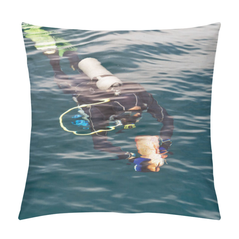 Personality  The scuba diver underwater  pillow covers