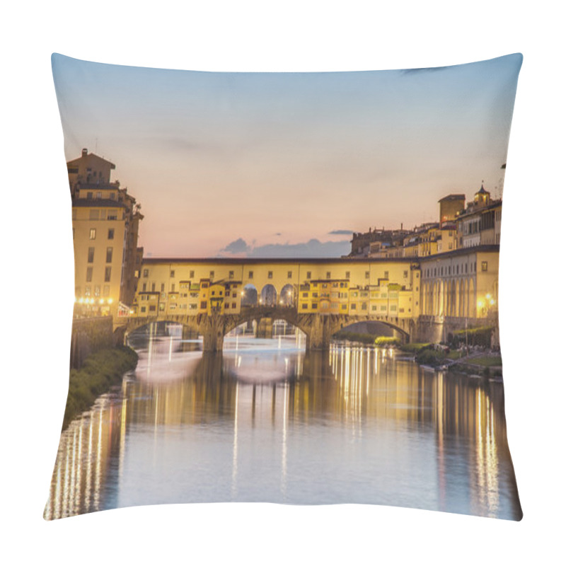 Personality  The Ponte Vecchio (Old Bridge) In Florence, Italy. Pillow Covers