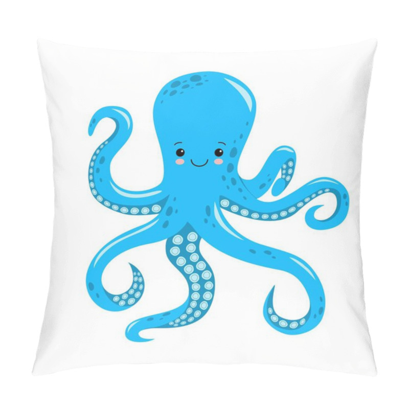 Personality  Vector Cute Octopus Illustration Isolated On White Background Pillow Covers