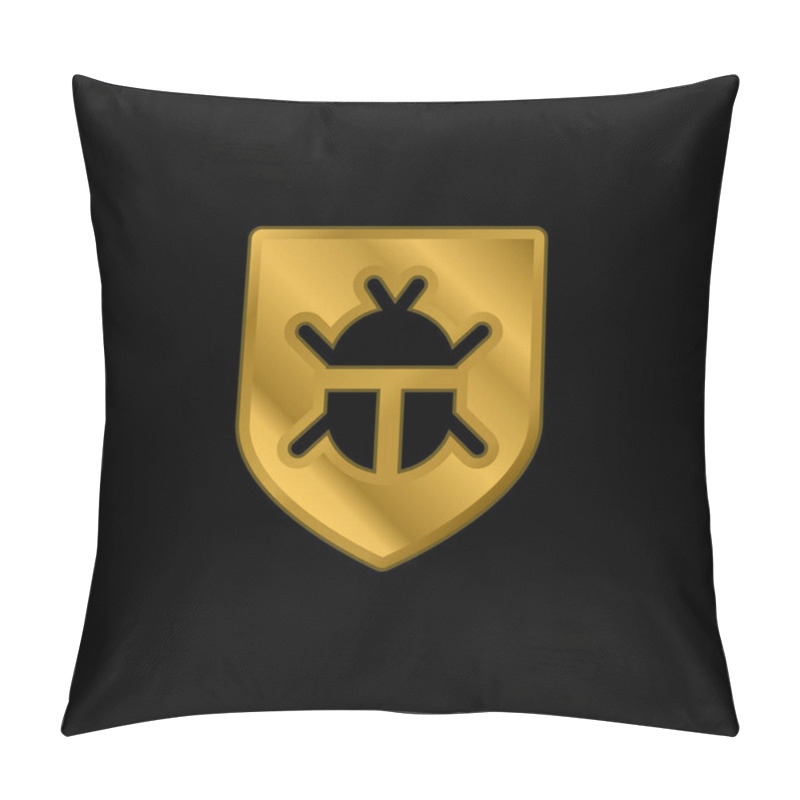 Personality  Antivirus Gold Plated Metalic Icon Or Logo Vector Pillow Covers