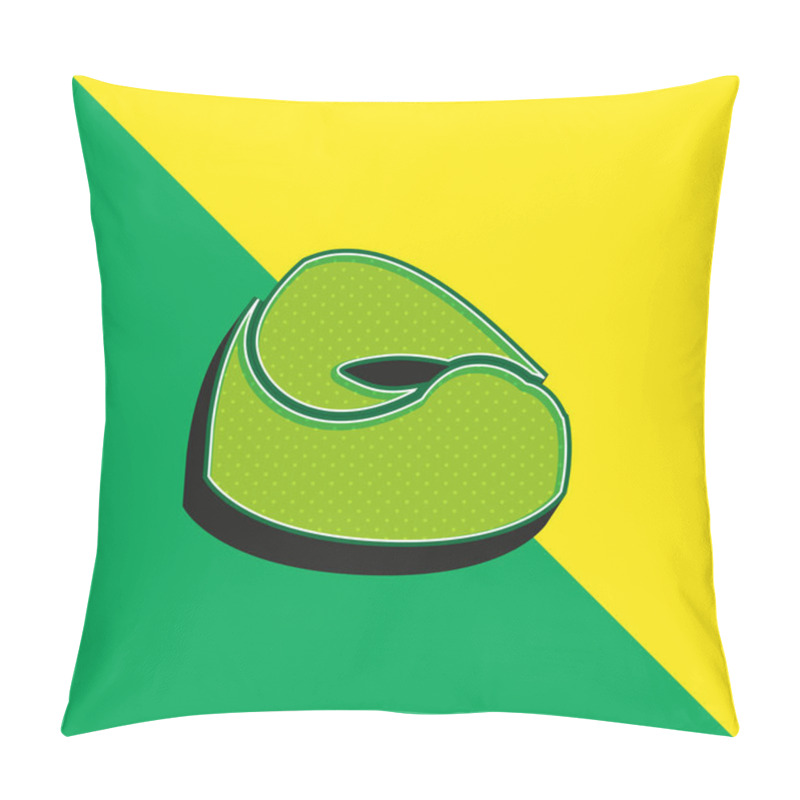 Personality  Baby Potty Green And Yellow Modern 3d Vector Icon Logo Pillow Covers