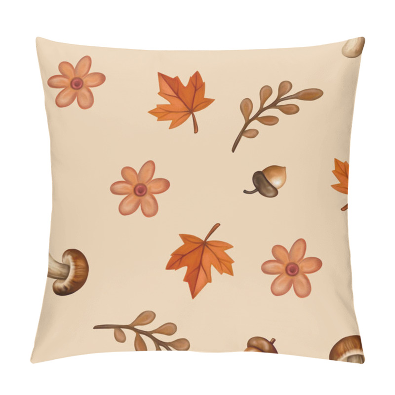 Personality  Watercolor Pattern With Autumn Leaves. Seamless Patterns. Seasonal Designs, Nature-inspired Decor, Textiles, Wallpapers, Rustic Autumn  Pillow Covers