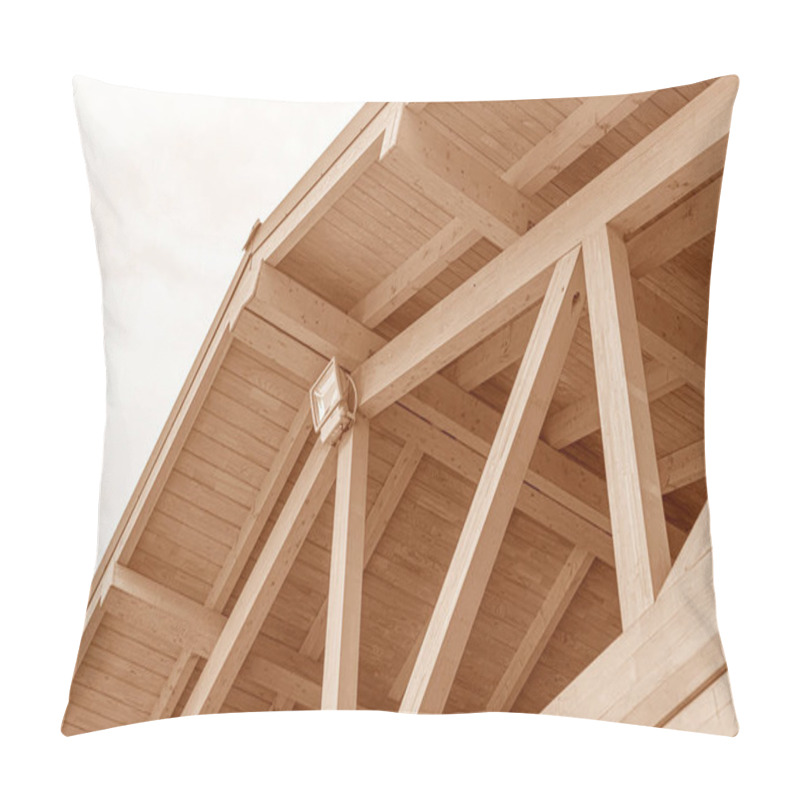 Personality  Wooden Roof Structure. Glued Laminated Timber Roof. Pillow Covers