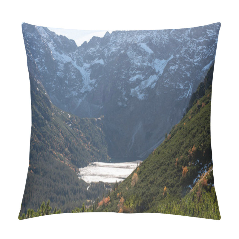 Personality  Morskie Oko Lake In The Tatra Mountains, Zakopane, Poland, Captivates With Its Clear Emerald Waters And Stunning Mountain Backdrop, Offering A Peaceful Escape In Nature. Pillow Covers