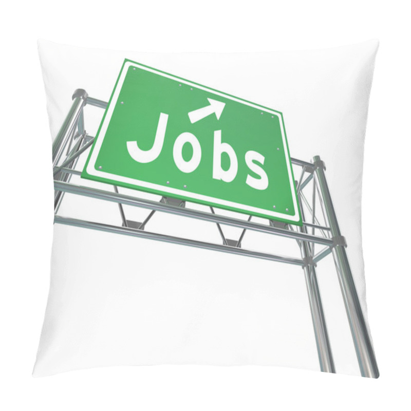 Personality  Jobs Word Green Freeway Sign Pointing New Career Employment Pillow Covers