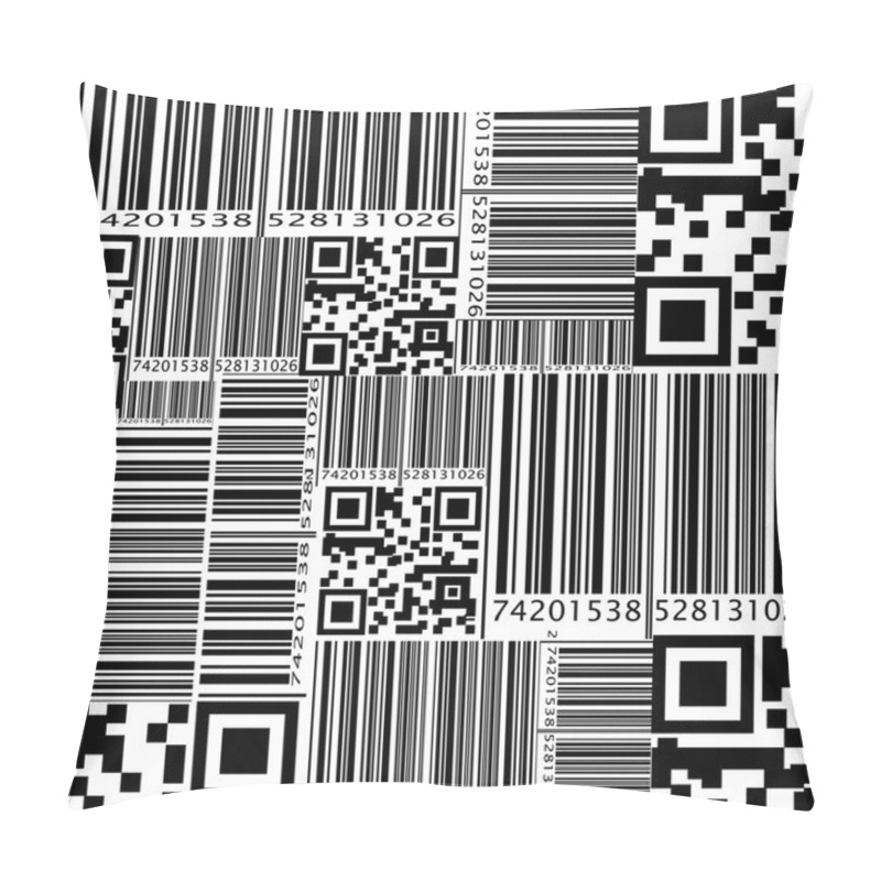 Personality  Seamless Pattern In Barcode Style Pillow Covers