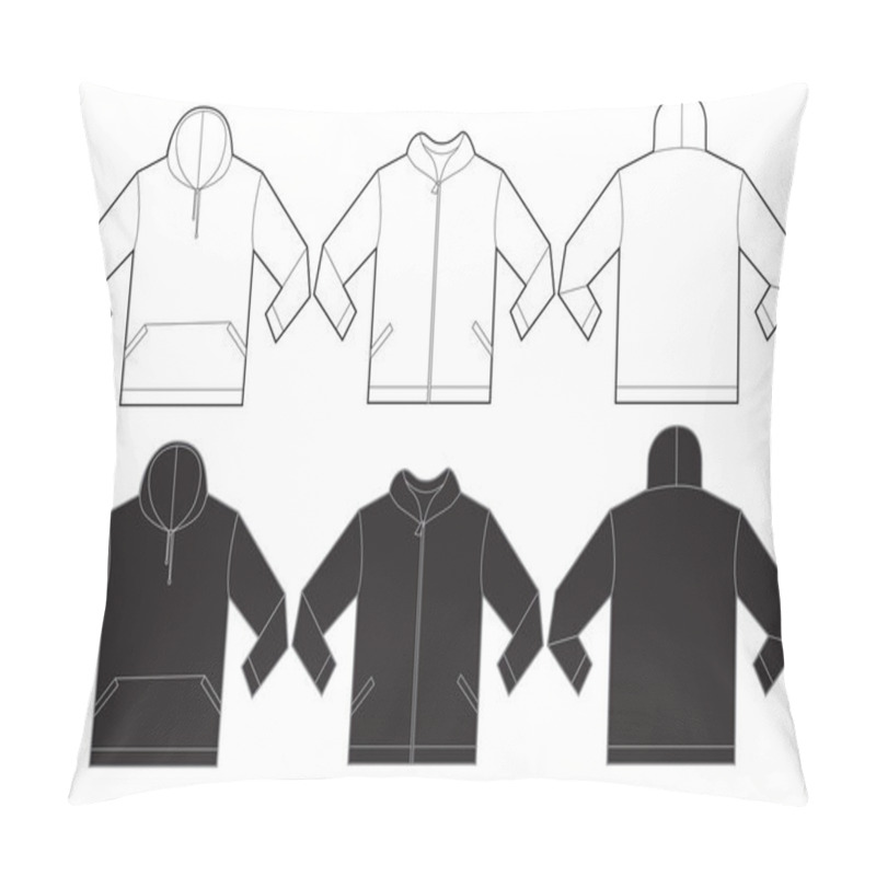 Personality  Black White Hoodie Sweatshirt Design Template Pillow Covers