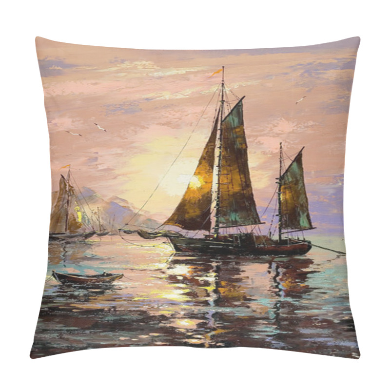 Personality  Sailing Boat Pillow Covers