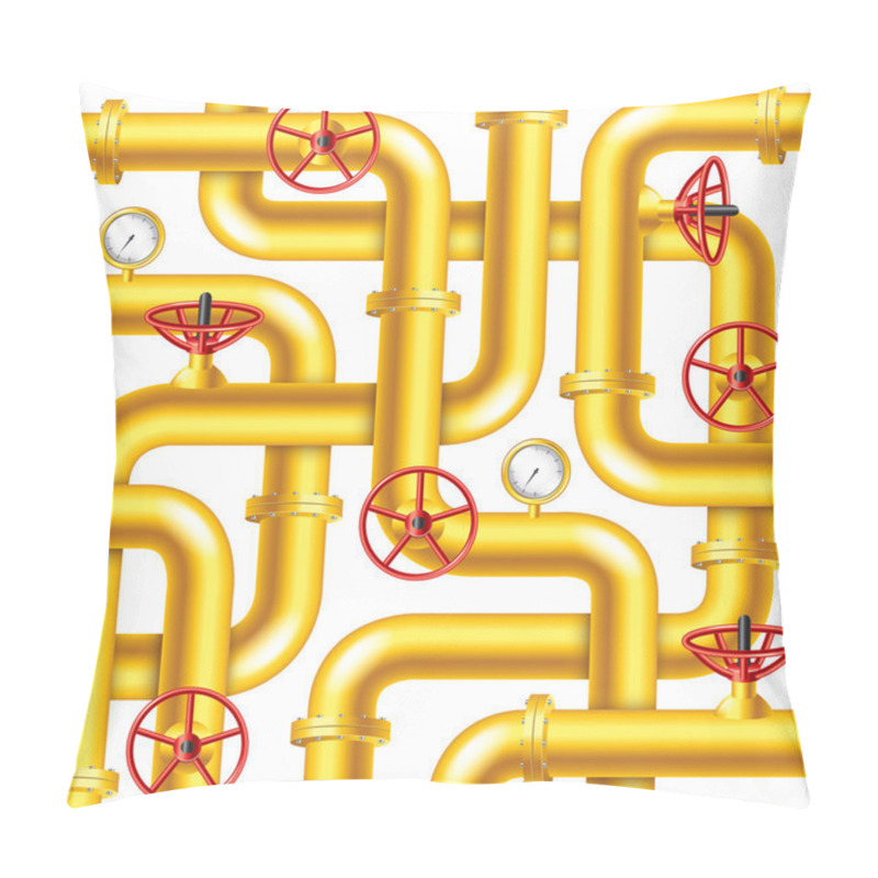 Personality  Tangled Yellow Metal Pipes Background Vector Pillow Covers