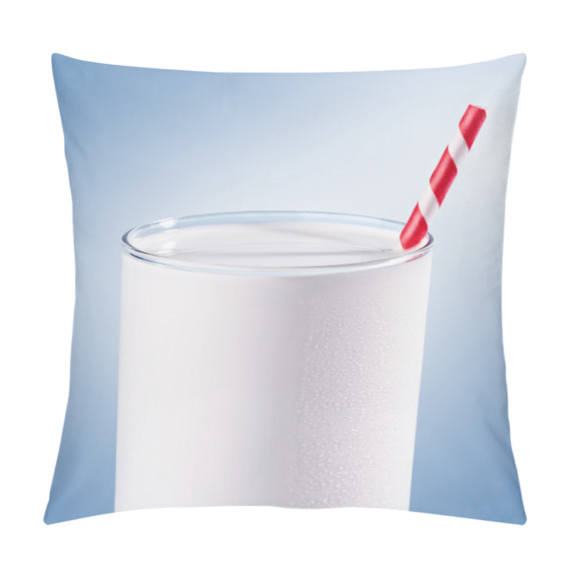 Personality  Glass Of Milk With Striped Red Straw Pillow Covers