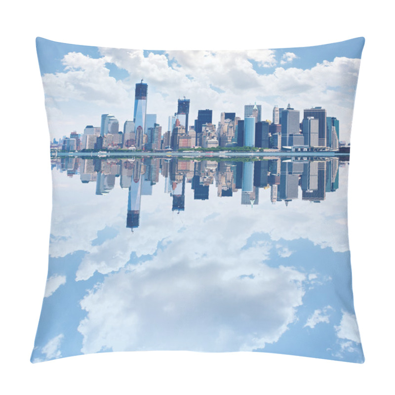 Personality  Panoramic Image Of Lower Manhattan Skyline From Staten Island Fe Pillow Covers