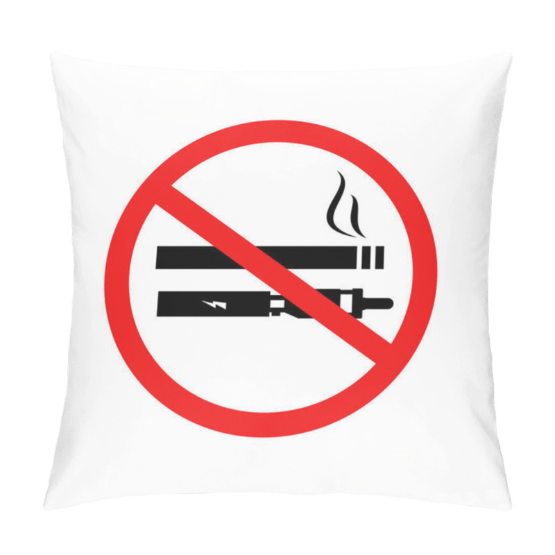 Personality  No Smoking, No Vaping Sign. Vector Sticker Pillow Covers