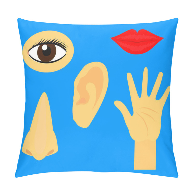 Personality  Human Sense Organs. Symbol. Vector Illustration. Pillow Covers