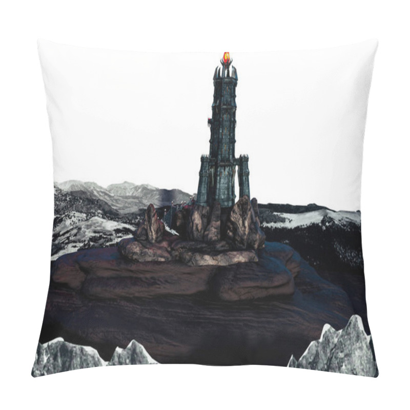 Personality  Fantasy Magic Dark Evil Tower, 3D Illustration, 3D Rendering Pillow Covers