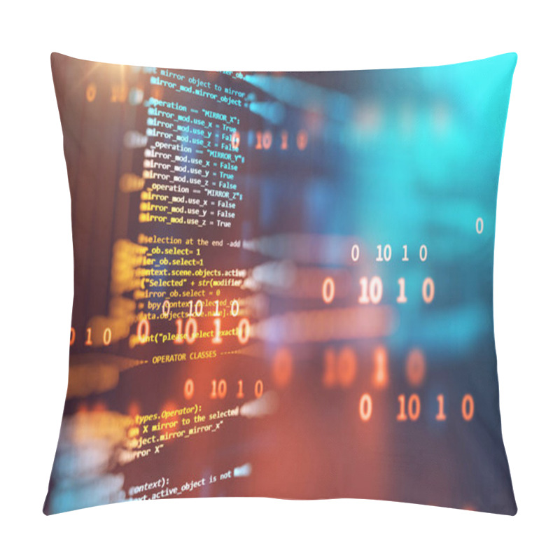 Personality  Programming Code Abstract Technology Background Of Software Deve Pillow Covers