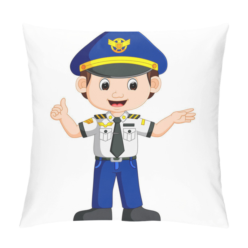 Personality  Cute Happy Airplane Pilot Waving Pillow Covers