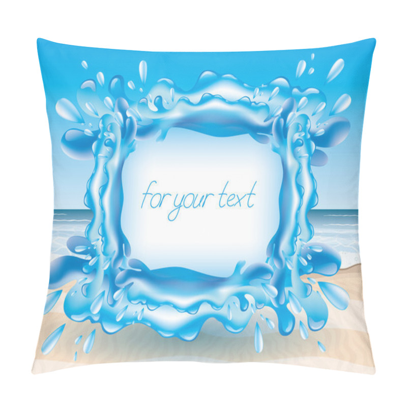 Personality  Water Splash On Beach Background. Pillow Covers