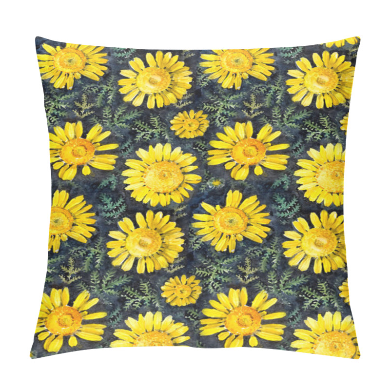 Personality  Seamless Pattern Of Yellow Chamomiles. Pillow Covers