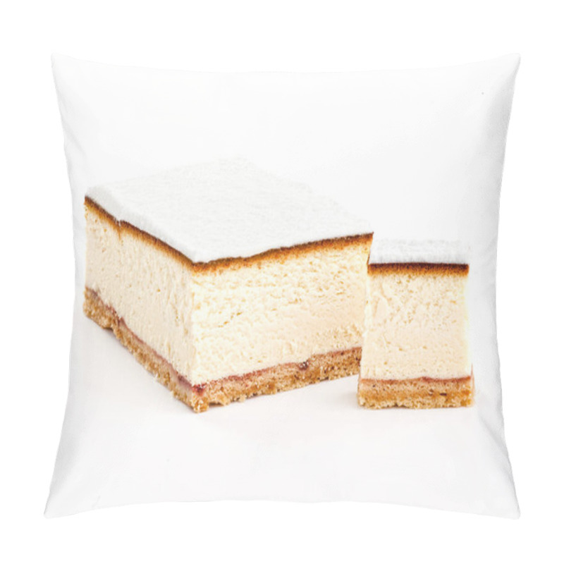 Personality  Confectionery. Sweet Cake On White Background Pillow Covers