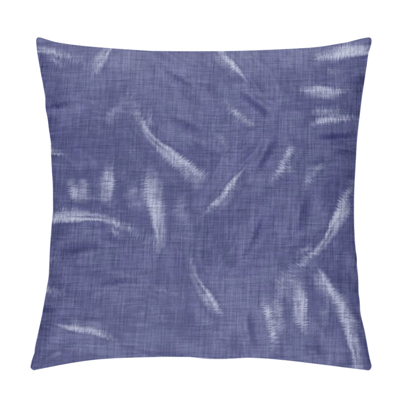 Personality  Seamless Indigo Mottled Texture. Blue Woven Boro Cotton Dyed Effect Background. Japanese Repeat Batik Resist Pattern. Distressed Tie Dye Bleach. Asian Fusion Allover Kimono Textile. Worn Cloth Print Pillow Covers