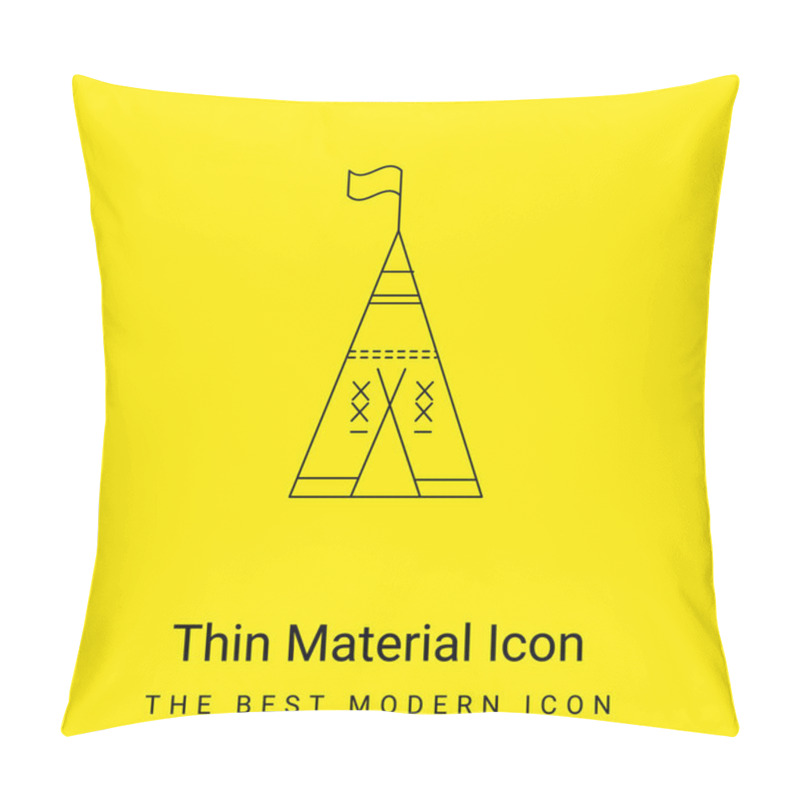 Personality  African Tribal Tent With Flag Minimal Bright Yellow Material Icon Pillow Covers