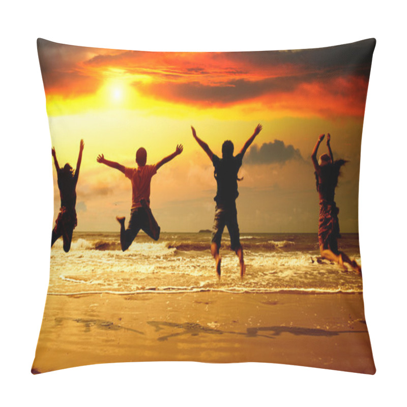 Personality  Young In The Beach Silhouette Pillow Covers