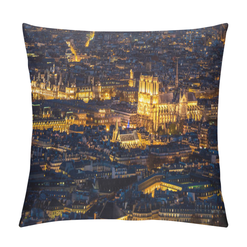 Personality  Notre Dame De Paris France By Night Pillow Covers