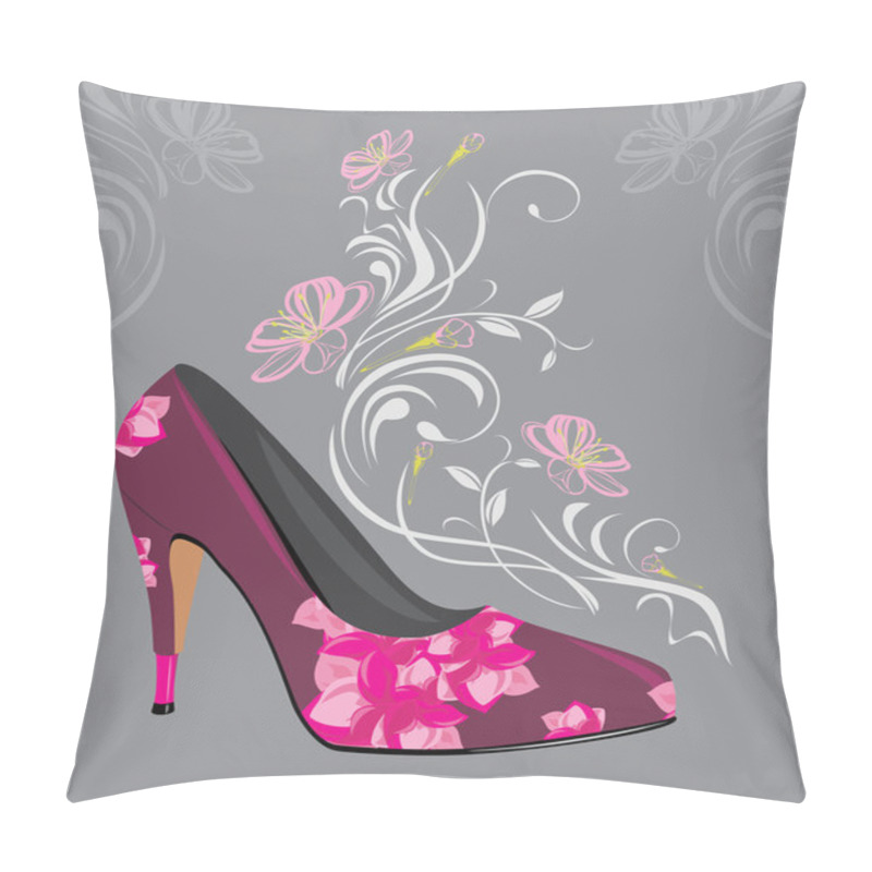 Personality  Stylized Purple Elegant Female Shoes Pillow Covers