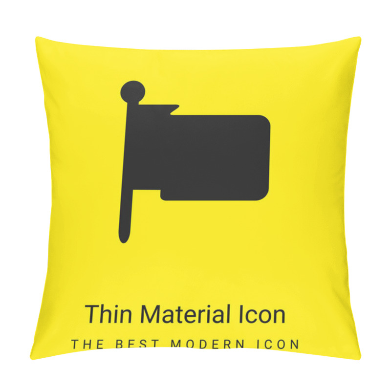 Personality  Black Folded Flag Minimal Bright Yellow Material Icon Pillow Covers