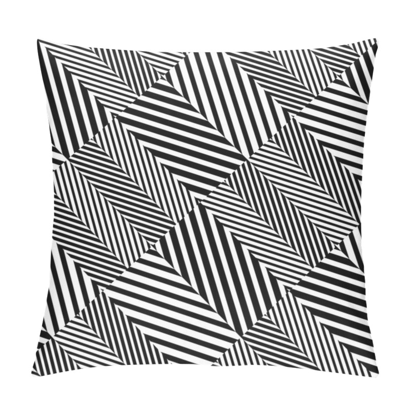 Personality  Abstract Black And White Herringbone Fabric Style Vector Seamless Pattern Pillow Covers