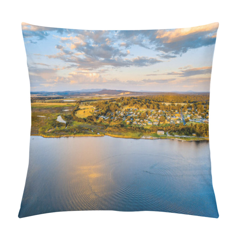 Personality  Scenic Township Of Marlo On The Banks Of Snowy River At Sunset - Aerial View Pillow Covers